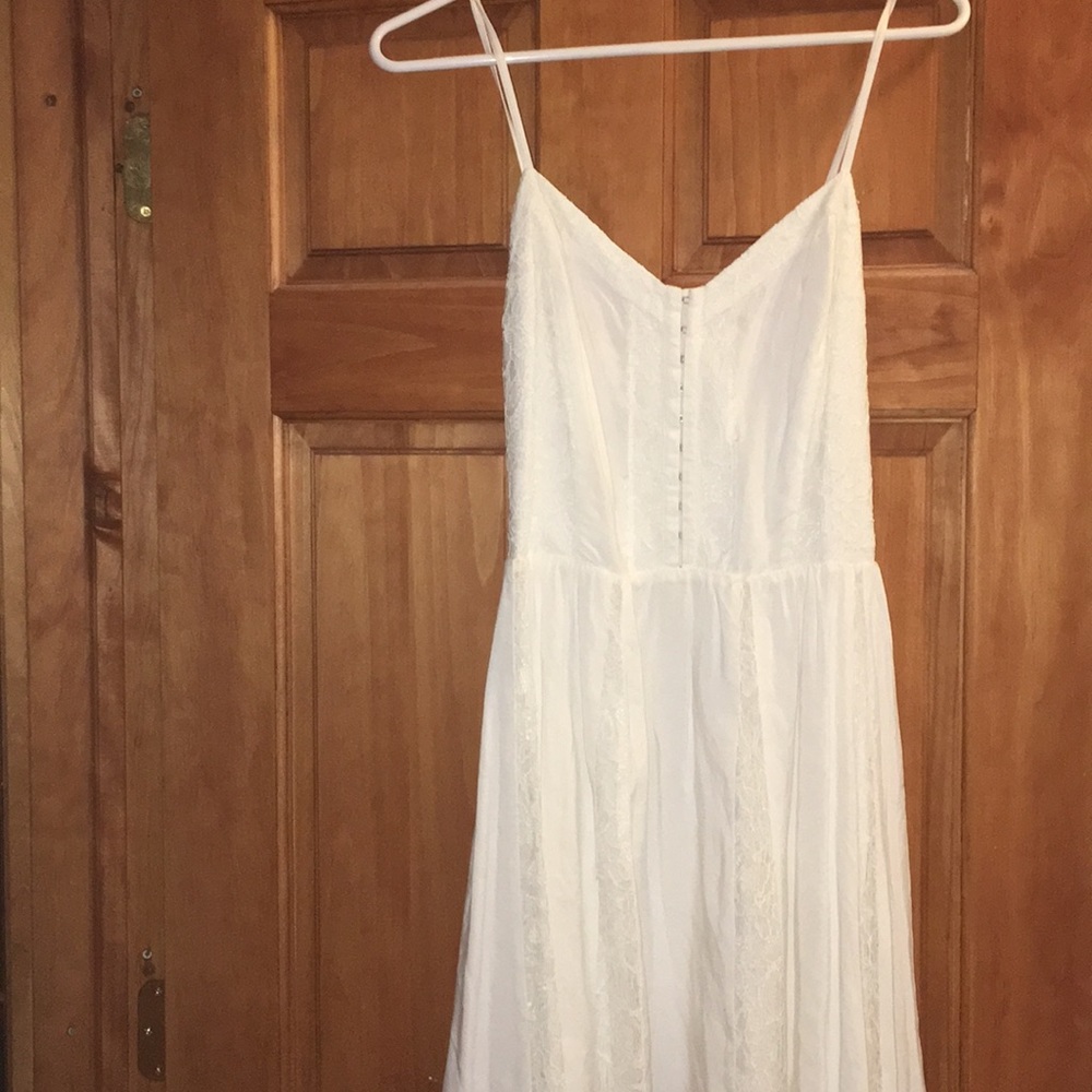 White dress with lace.